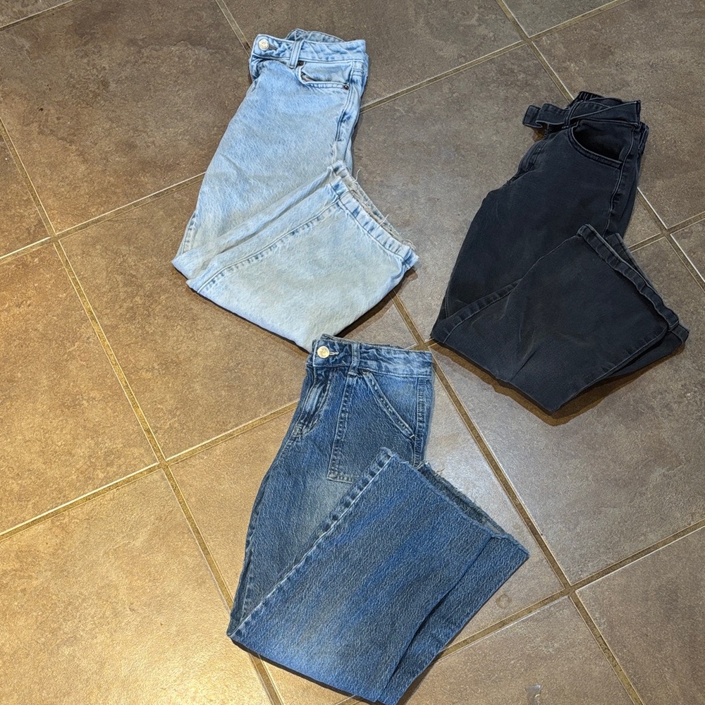 Girls Wide Leg Jeans 3! Size 8
